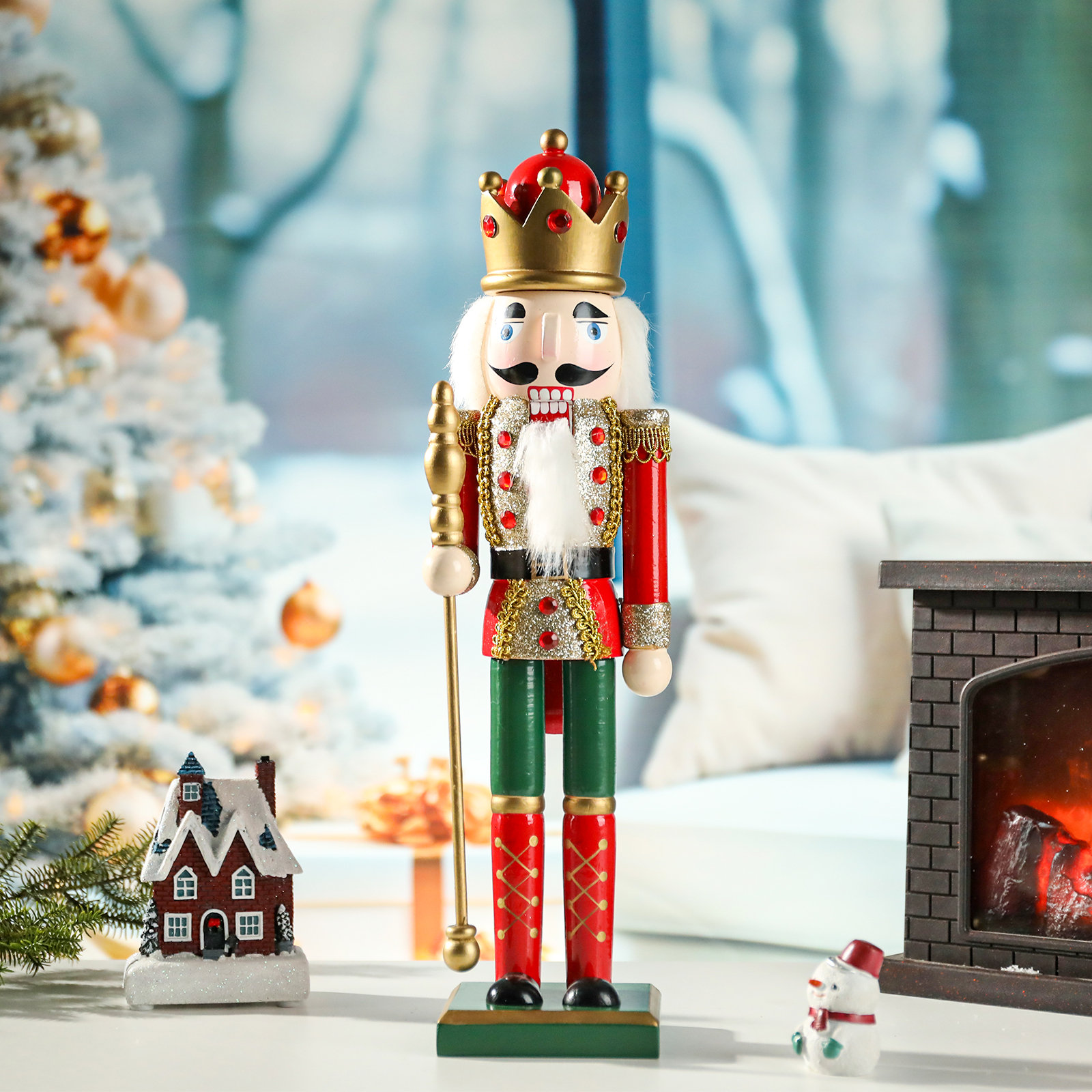 Conrad the Bold online Indoor Traditional Wooden Nutcracker Indoor Statue, 36 Inch, Christmas Decoration, Christmas Gift, Holiday Decoration